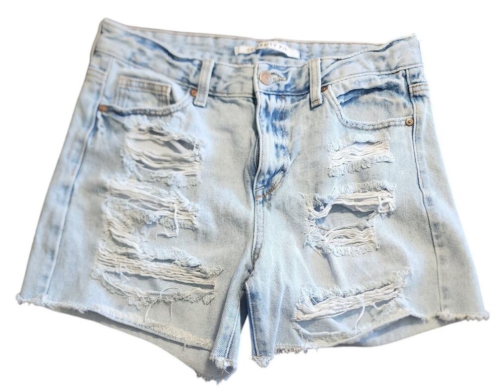 Celebrity Pink Light Washed Distressed Frayed High Rise Cutoff Shorts Size 5/27